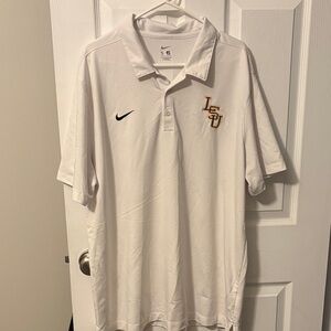 Nike White Polo Shirt with LSU Logo